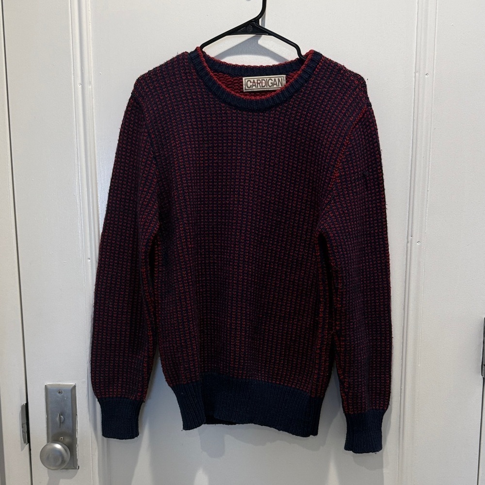 Men's Red and Blue Sweater